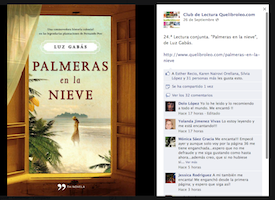 Club de lectura 'Palmeras en la Nieve' con su autora, Luz Gabás Club de lectura 'Palmeras en la Nieve' con su autora, Luz Gabás