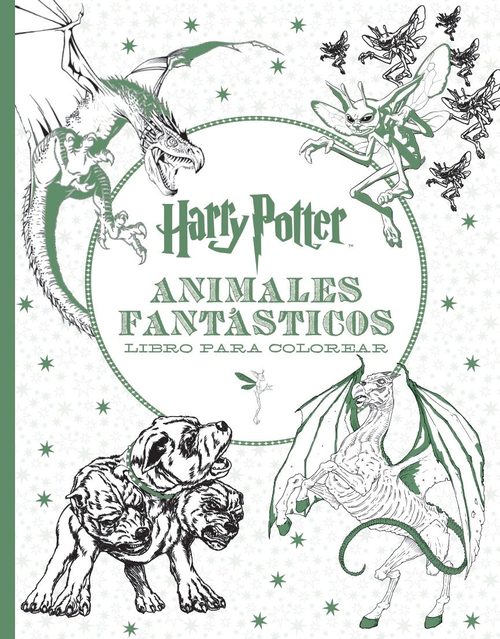 Portada de HARRY POTTER - ANIMALES FANTÁSTICOS.  Libro para colorear