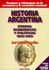 Portada de HISTORIA ARGENTINA. Etapas económicas y políticas 1850-1983