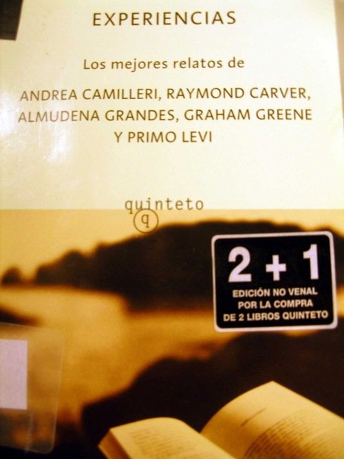 Portada de EXPERIENCIAS: Los mejores relatos cortos de Andrea Camilleri, Raymond Carver, Almudena Grandes, Graham Greene y Primo Levi